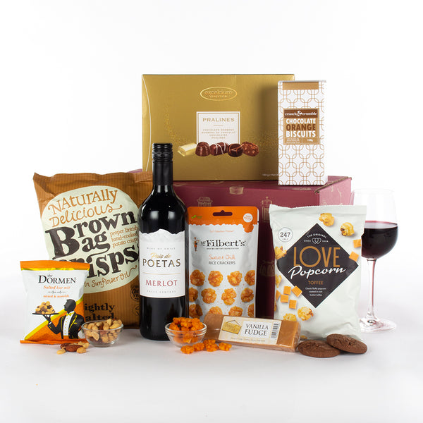 A Delectable Wine, Chocolates and Snacks Gift  - UK DELIVERY ONLY