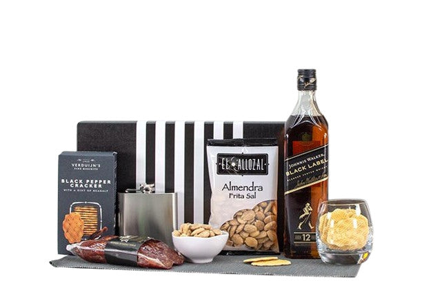 Johnnie Walker Black, Flask and Gourmet Snacks