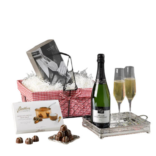Luxury Champagne, Crystal Flutes and Chocolates