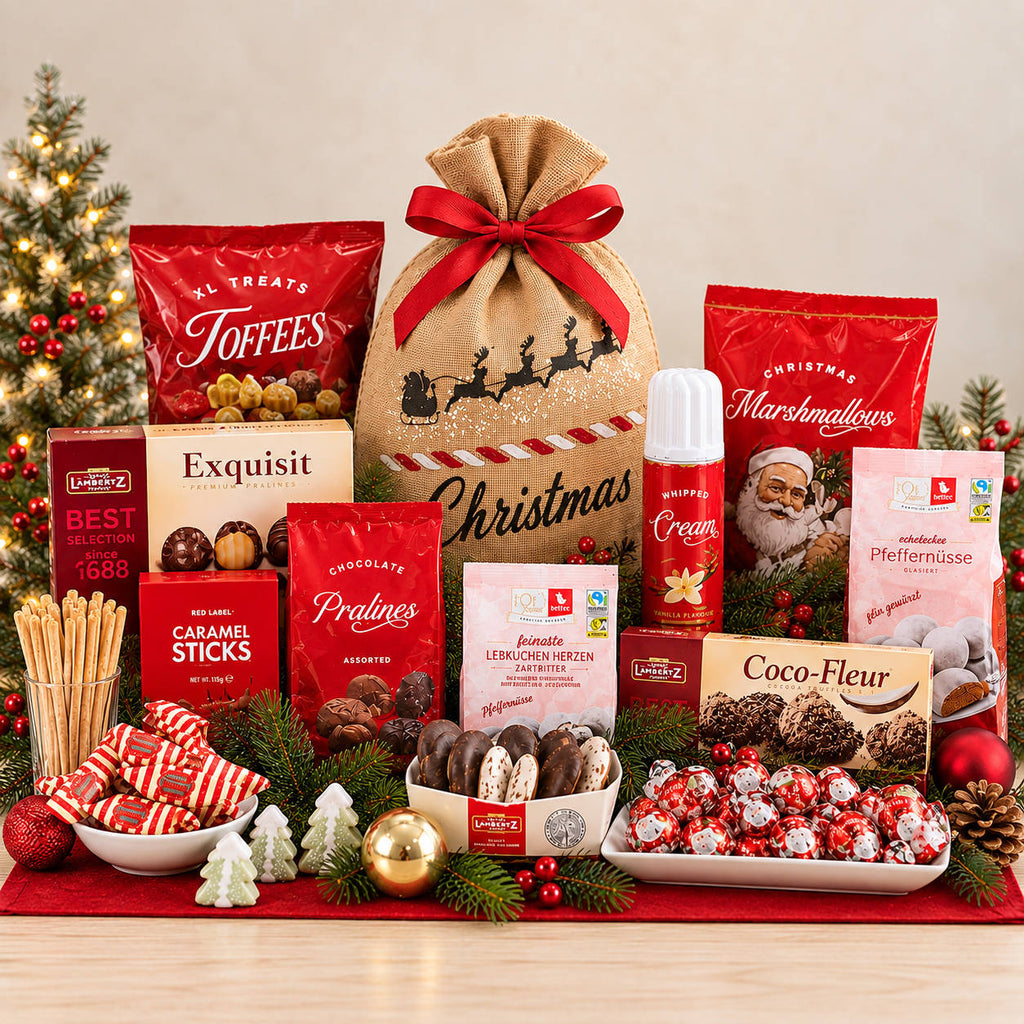 Festive Christmas In Hessian Bag