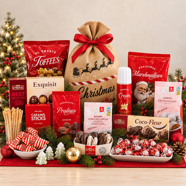 Festive Christmas In Hessian Bag