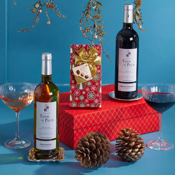 French Wine & Christmas Chocolate Gift Box