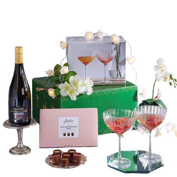 Prosecco and Crystal Glasses