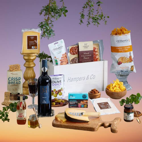 Gourmet Charcuterie & Cheese Gift Crate - with Wine 