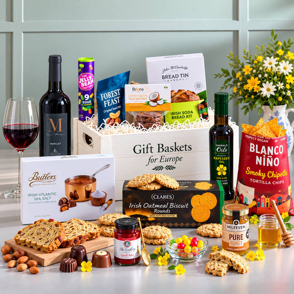 Gourmet Treats Gift Crate with Merlot